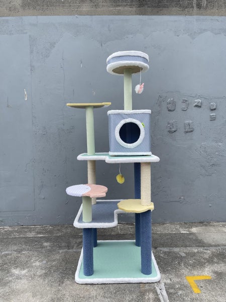 155cm Cat Tree Summer Cooling Surface Scratching Post House Carousel 4