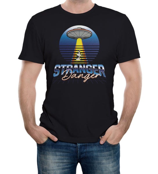 Reality Glitch Stranger Danger UFO Mens T-Shirt Carousel 1