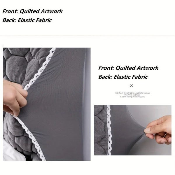 Anycozy Headboard Cover Pink Zigzag Pattern Super Soft Smooth Quilted Velvet ... Carousel 7