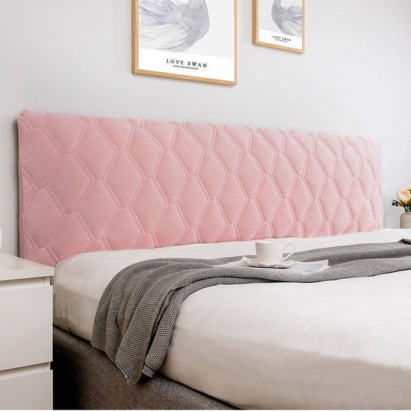 Anycozy Headboard Cover Pink Zigzag Pattern Super Soft Smooth Quilted Velvet ... Carousel 2