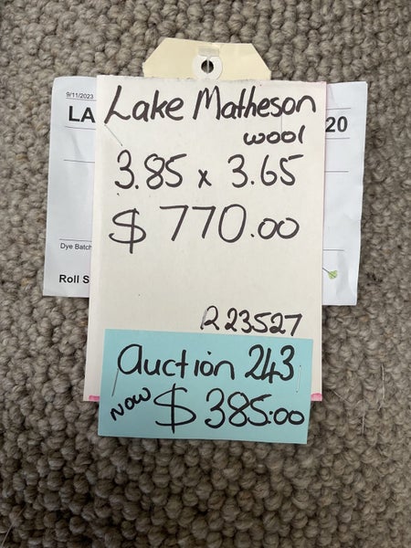 Auction 243 , 3.85 x 3.65 metres Woolen Loop pile carpet. Carousel 1