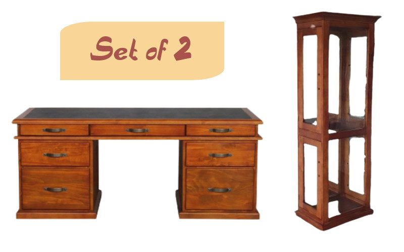 Office Desk | Display Cabinet - Set of 2 Carousel 1