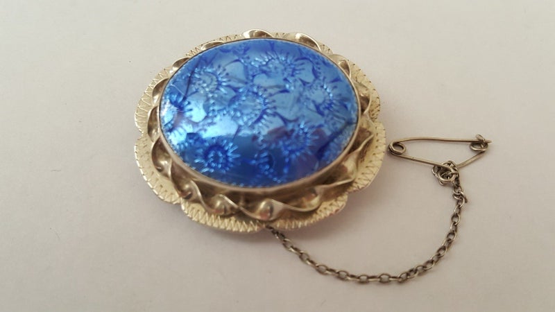 Rare Antique c1850s Victorian Sterling Silver Guilloche Brooch 20.5 grams! *** Carousel 1