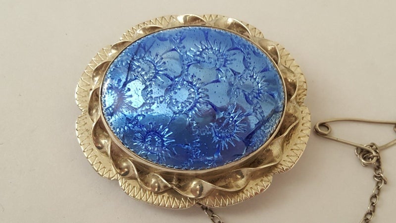 Rare Antique c1850s Victorian Sterling Silver Guilloche Brooch 20.5 grams! *** Carousel 2