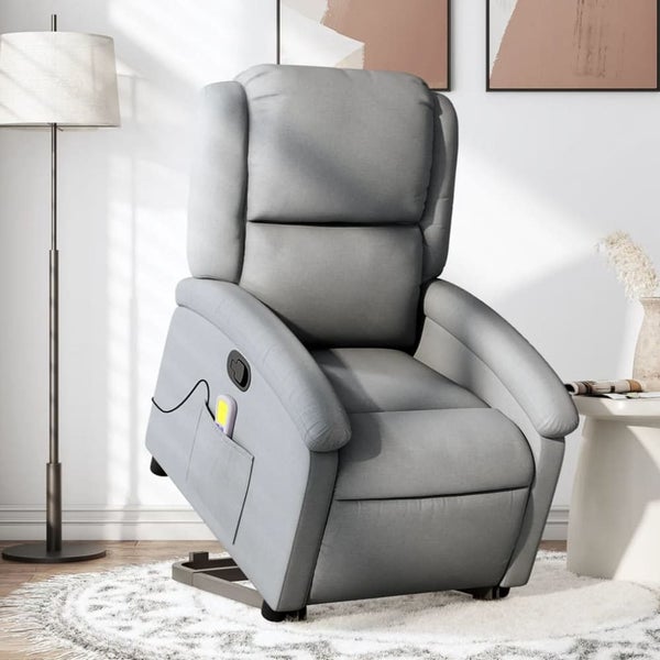 Stand Up Massage Recliner Chair Light Grey Fabric Txbpatx Carousel 1