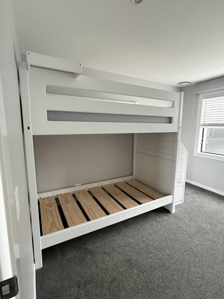 Loft bed, solid wood in white, made in NZ Carousel 2