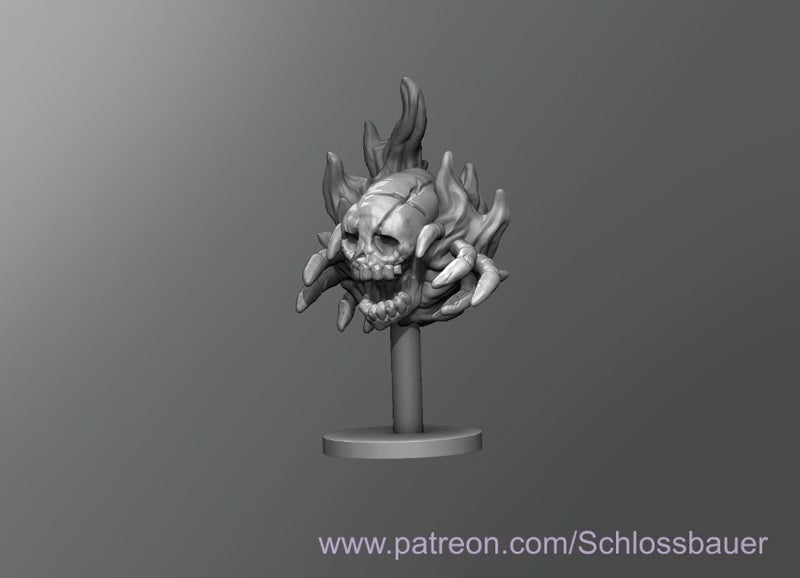 Flaming Skull Monster Miniature Dungeons and Dragons dice4dungeons Schloss Carousel 3