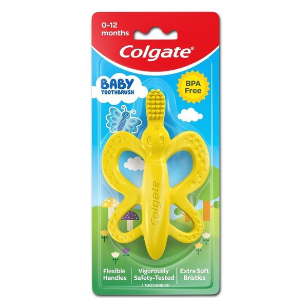 Colgate Baby Training Toothbrush Silicone Teether Oral Care 0-12m Butterfly YL Carousel 1