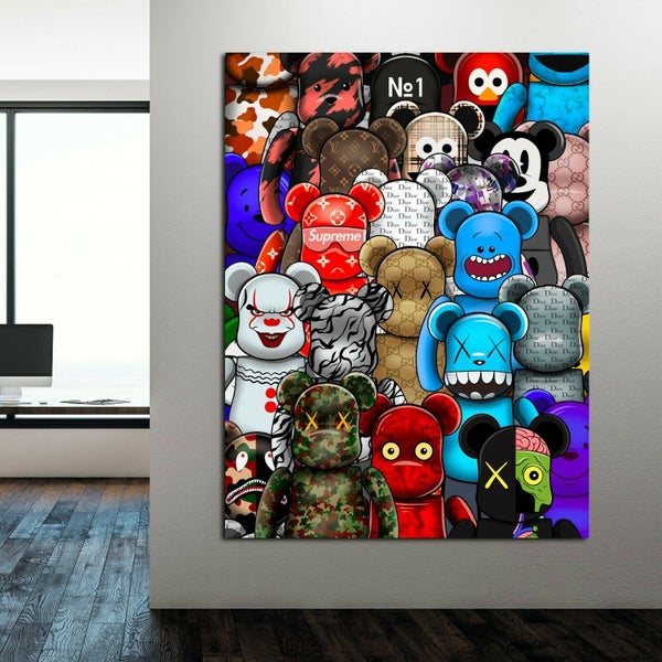 1 PANEL FREE SHIPPING - Large Canvas Print - Kaws Carousel 2