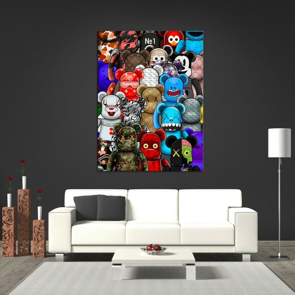 1 PANEL FREE SHIPPING - Large Canvas Print - Kaws Carousel 4