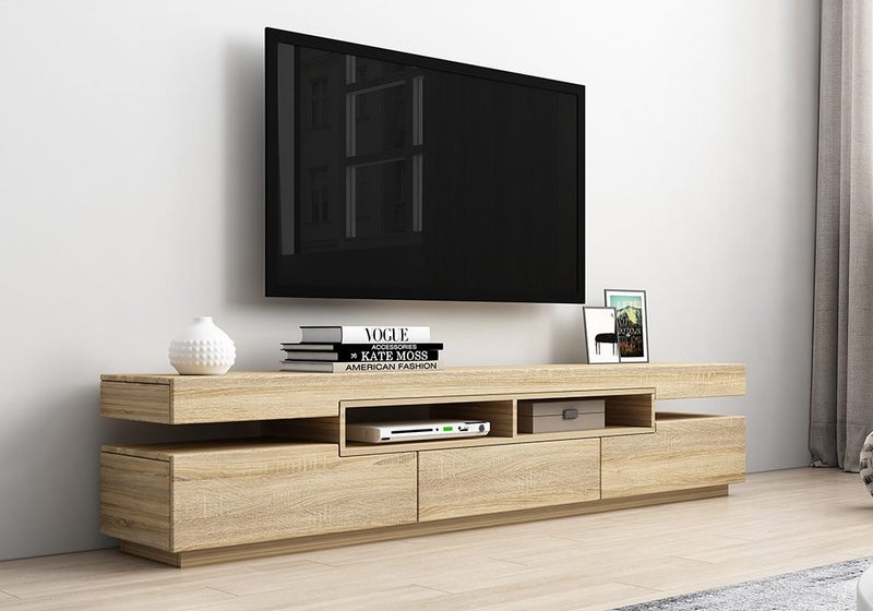 TV Stand Television Cabinet Entertainment Unit 1 Drawer 2 Doors Carousel 1