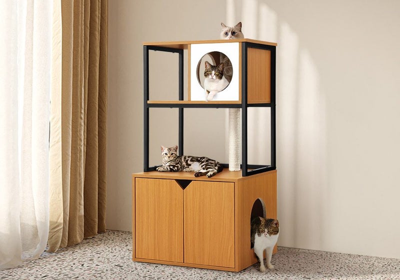 Cat Tree Litter Box Enclosure - New Carousel 1
