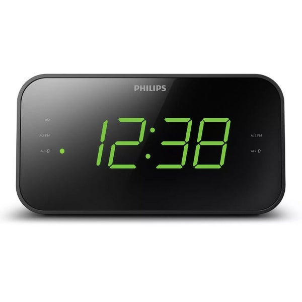 Philips 3000 Series 18cm Digital Clock FM Radio w Dual Alarm LED Display Black Carousel 1