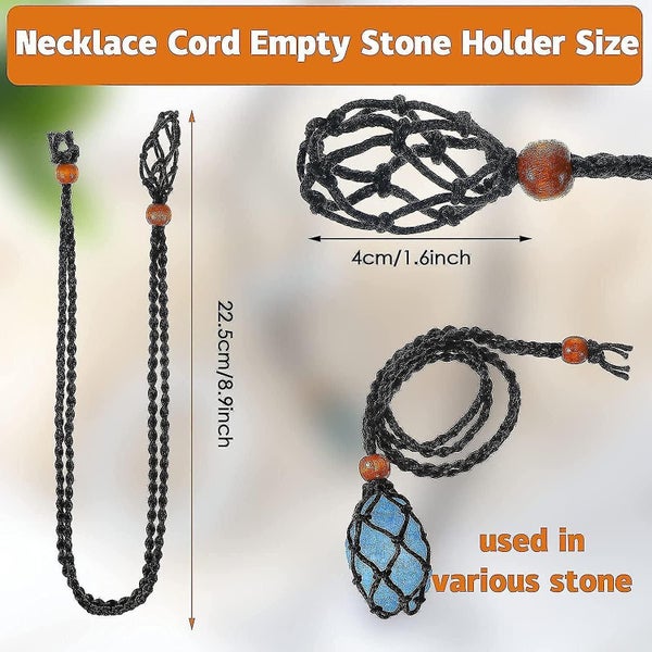 4 Pieces Crystal Necklace Cord Empty Stone Holder Carousel 2