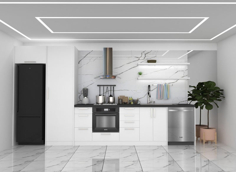 High Gloss White Kitchenette Carousel 1
