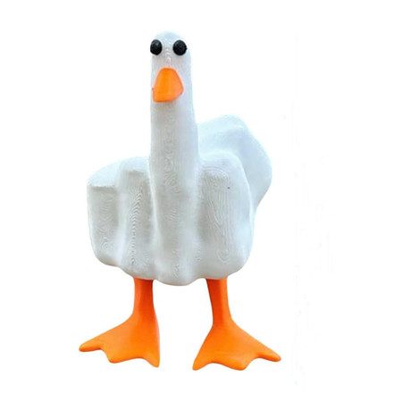 Middle Finger Duck You Figurine Statue for Guys Adults Men Carousel 1