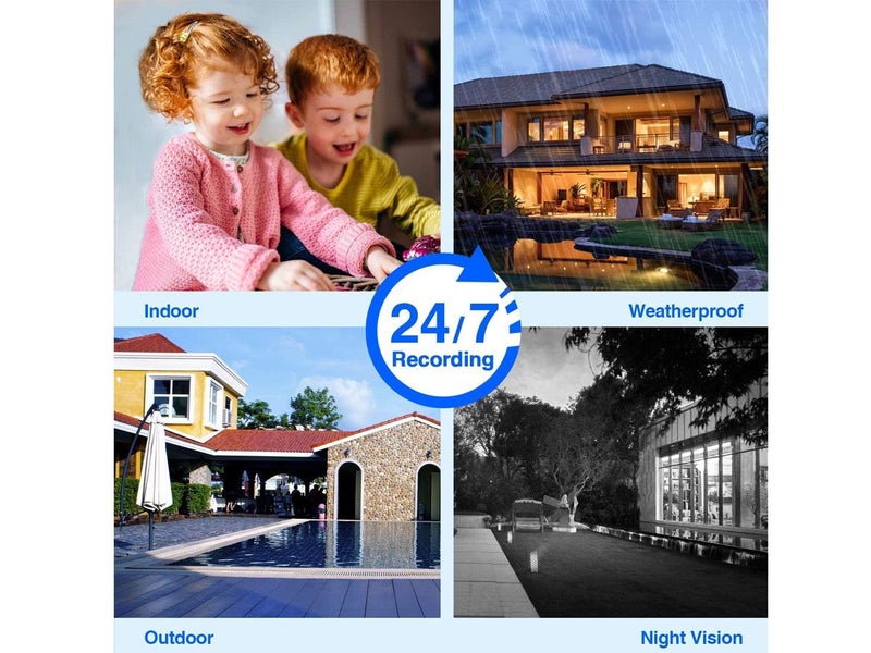 Wireless Security Camera System 1080P Waterproof Night Vision Carousel 2