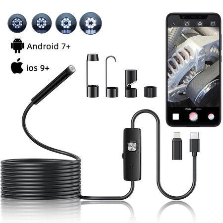 Endoscope Camera with Light for iOS and Android Carousel 1