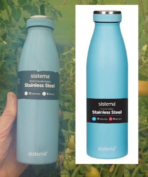 Sistema Drink Bottle Stainless Steel. Double Walled. Screw Top Lid. 500mL Carousel 1