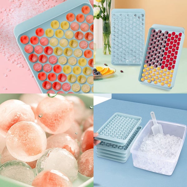 Ice Cube Trays Set 1.5cm Small Maker for Freezer Easy Release 104x4 PCS Ball M Carousel 5