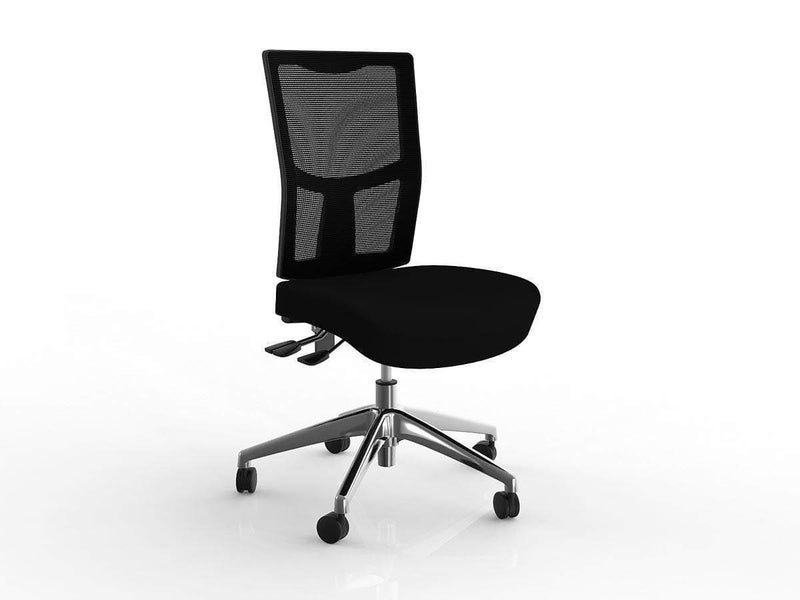 Knight's Urban Mesh Highback Ergonomic Chair Chrome Base, Unassembled, Black Carousel 1