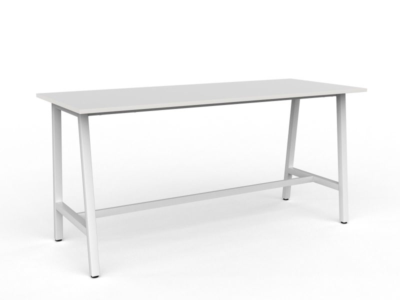 Knight's Cubit Bar Leaner Table 2200mm x 900mm - White Frame (Choice of Workt... Carousel 1
