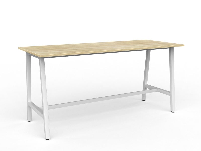 Knight's Cubit Bar Leaner Table 2200mm x 900mm - White Frame (Choice of Workt... Carousel 2