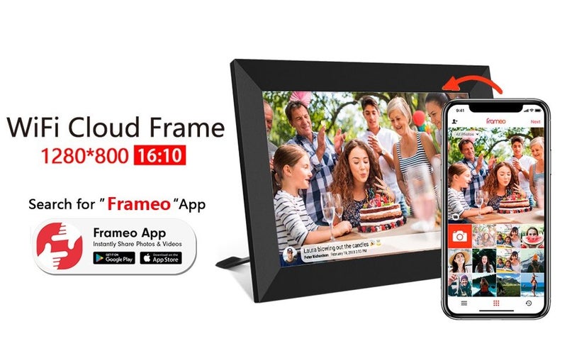 10.1 Inch Smart WiFi Digital Photo Frame IPS LCD Touch Screen Carousel 1