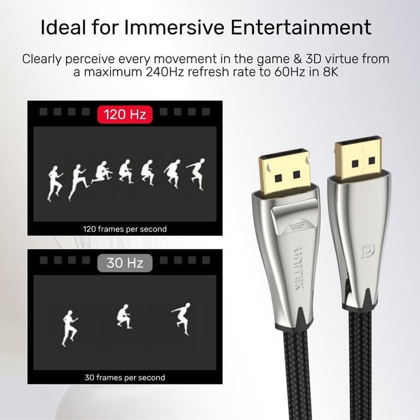 UNITEK 3m DisplayPort V1.4 Cable. (FUHD) Supports up to 8K. Max. Res 7680x432... Carousel 5
