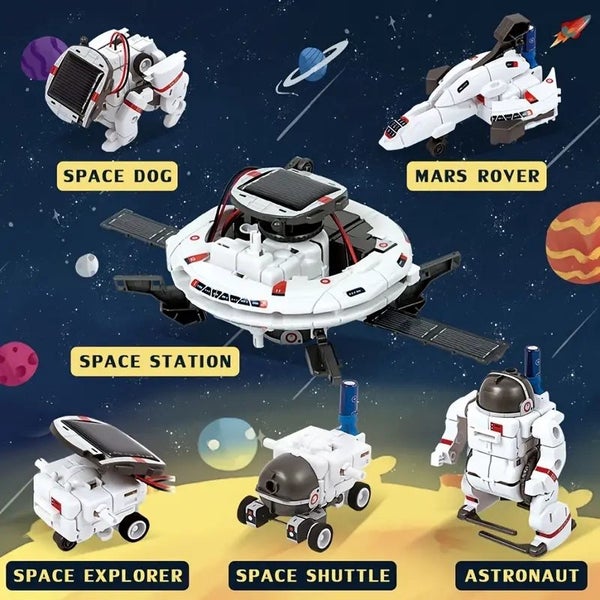 Solar Robot DIY Space Fleet Building Block Toys, Parent-Child Puzzle Science Carousel 8