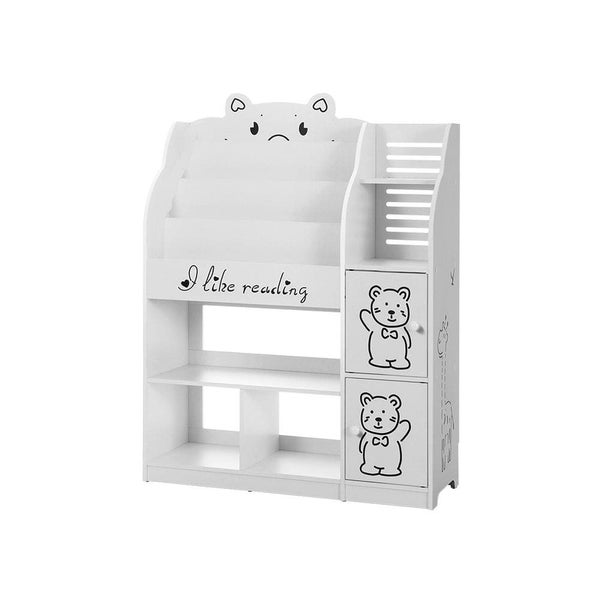 4 Tiers Kids Bookshelf Storage Children Bookcase Toy Organiser Display Carousel 1
