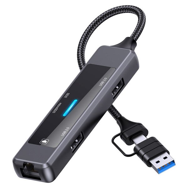 5 in 1 USB-A/C to Ethernet Adapter with usb 3.0 RJ45 sd micro sd card reader Carousel 10