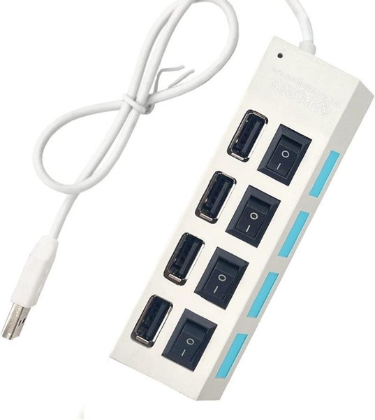 NEW 4-Port USB Hub USB 2.0 Splitter with Individual Switches Carousel 2