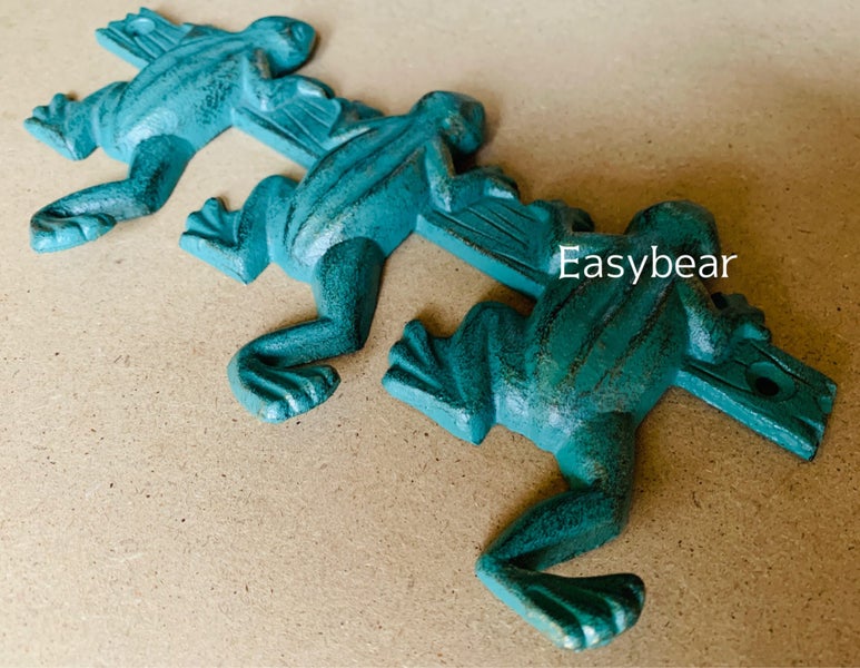 Cast Iron Crawling Frog Key Holder Coat Rack Wall Mounted Hooks