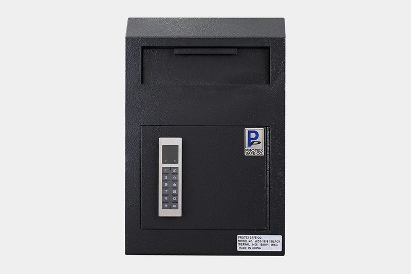 WDS-150E BLK - Protex Wall Mount Drop Box Electronic (Black) Carousel 1