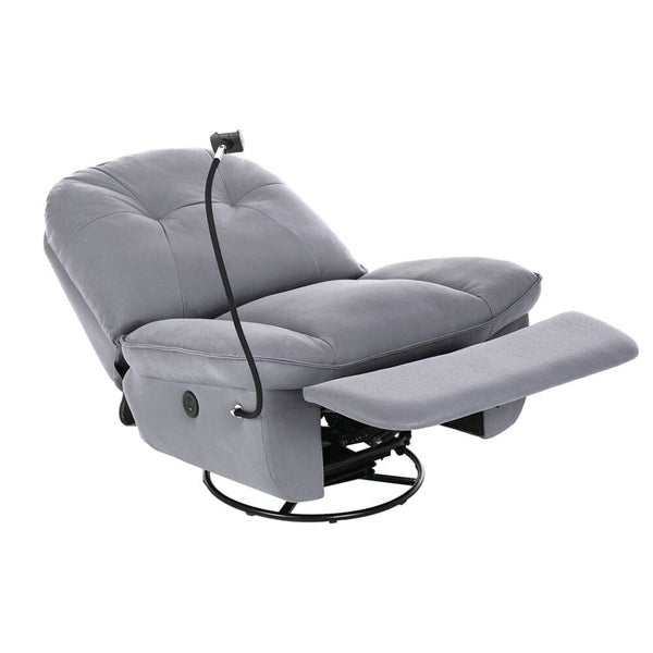 Electric Chair Recliner Swivel Lazy Sofa Armchair Lounge Usb Charge Grey Carousel 2
