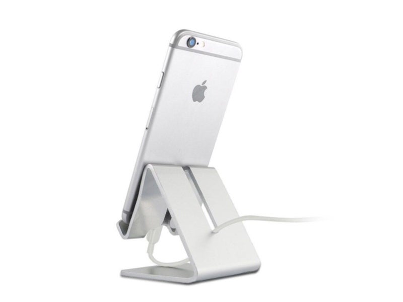 Desktop Phone Holder Aluminum Stand For iPhone, Samsung, Tablet (A02 Silver) Carousel 1