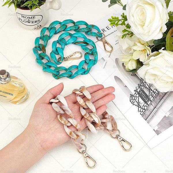 2PCS Resin Purse Chain Handle Acrylic Bag Strap Detachable Purse Clutches Handle Carousel 11