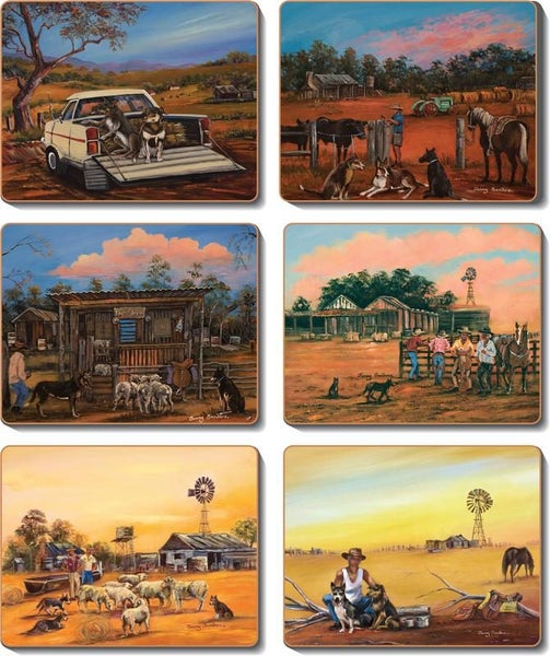 Cinnamon Kelpie Kapers Cork Backed Placemats Set 6 Carousel 1
