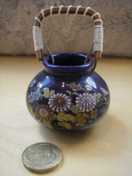 Cobalt Blue Satsuma style pot - 6 cm d. 4 cm tall Carousel 1