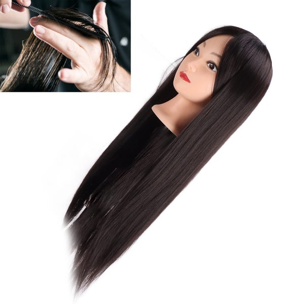 Long Hair Mannequin Head Professional Hairdresser Hair Practice Styling Training Carousel 1