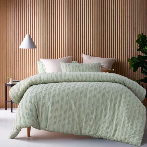 Vintage Design Homewares Reflections Sage Cotton Quilt Cover Set Carousel 1