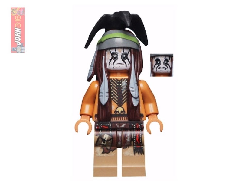 AWESOME RARE LONE RANGER LEGO MINIFIGURE - TONTO IN MINE OUTFIT (#79110) Carousel 1