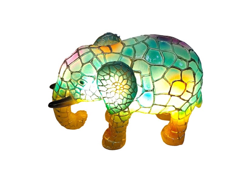 Colorful Animal Shape Table Lamp Resin Night Light Home Decor - Elephant Style Carousel 1
