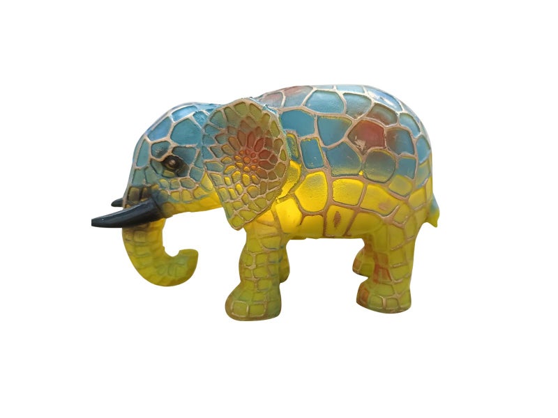 Colorful Animal Shape Table Lamp Resin Night Light Home Decor - Elephant Style Carousel 2