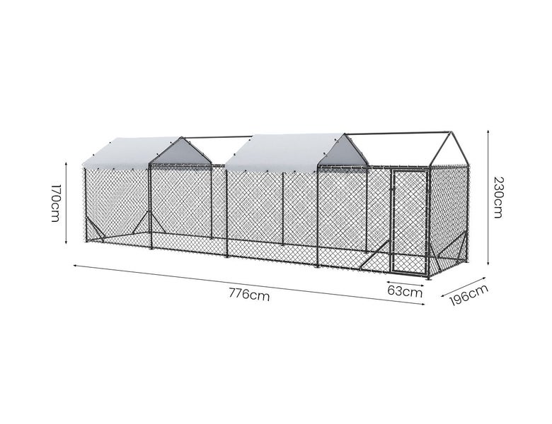 Outdoor Dog Run - 196x776x230cm Carousel 2