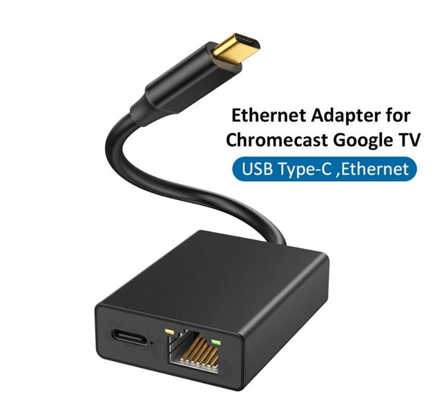 USB-C Ethernet Adapter for Chromecast TV 4K & HD Carousel 1