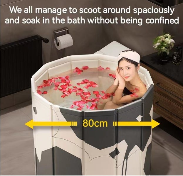 New Soaking Tub Adult Folding Portable Bath Soaking Ice Bath Tub Carousel 2