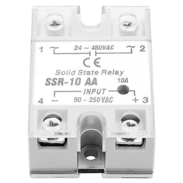 10A Solid State Relay Module SSR AC-AC Input 90-250V AC Output 24-480V AC Carousel 2