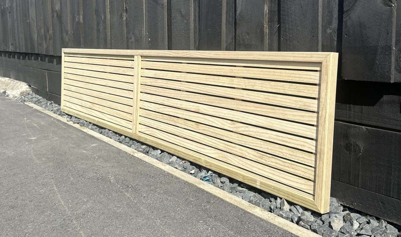 500 x 2400 5mm Gap 2 Panel Trellis Fence Topper Framed Carousel 2